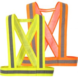Szelki z taśmą ostrzegawczą